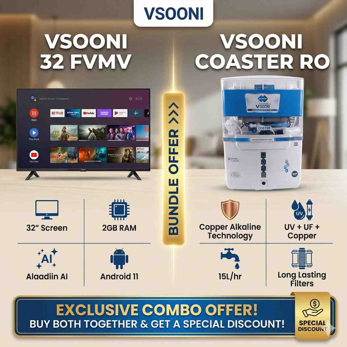 COMBO 32FVMV+COSTER VSOONI LED+RO COMBO