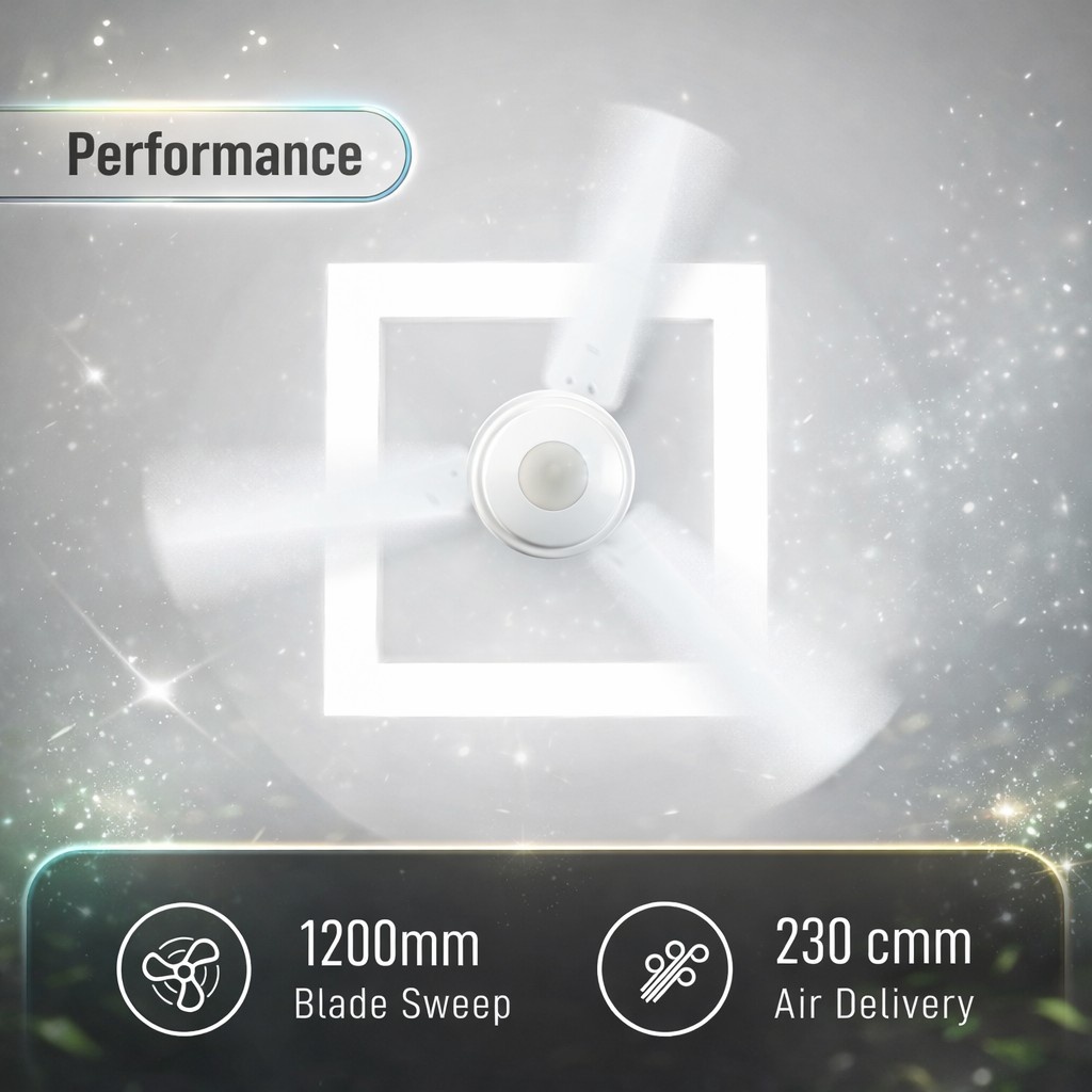 SISKA CELLING FAN BLDC SFR 500 (POWERTEC) 5 STAR WHITE